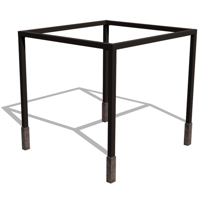 Pérgola cuadrada de acero con tratamiento electrostático 324 x 300 cm