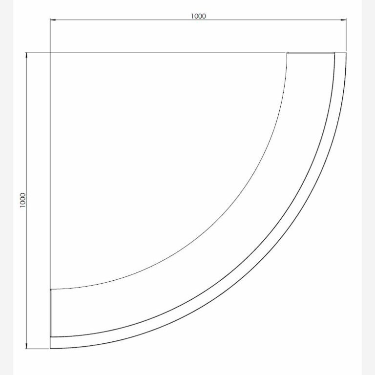 Muro de contención de acero corten curva exterior 1000x1000 mm (altura 300 mm)