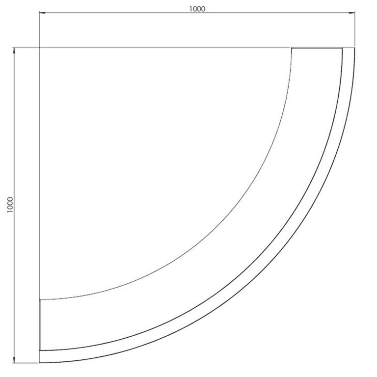 Muro de contención de acero corten curva exterior 100 x 100 cm (altura 40 cm)