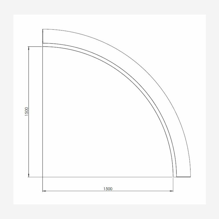 Muro de contención de acero corten curva interior 150 x 150 cm (altura 40 cm)