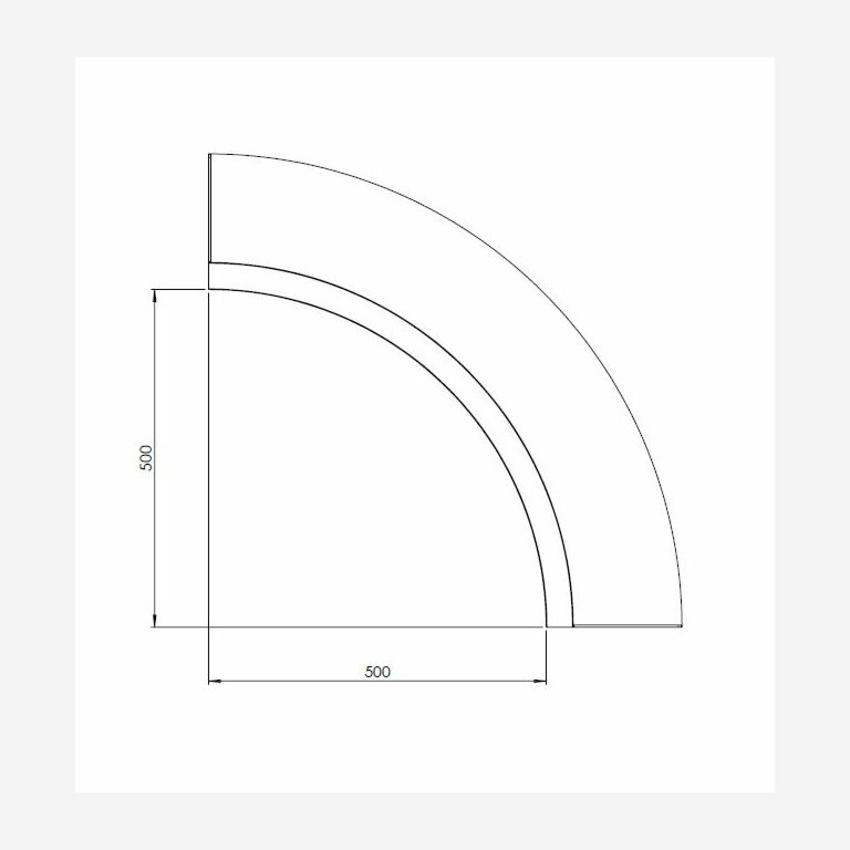 Muro de contención de acero corten curva interior 500x500 mm (altura 500 mm)