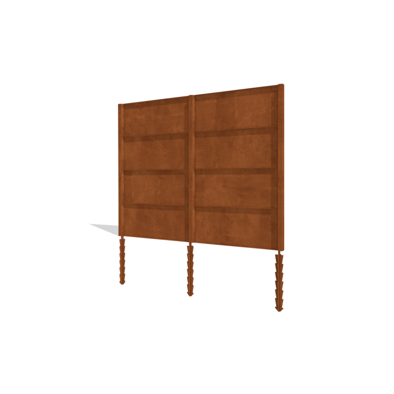 Valla de acero corten H4 juego completo 258 cm