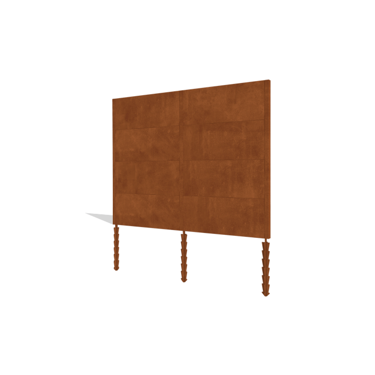 Valla de acero corten H4 juego completo 258 cm