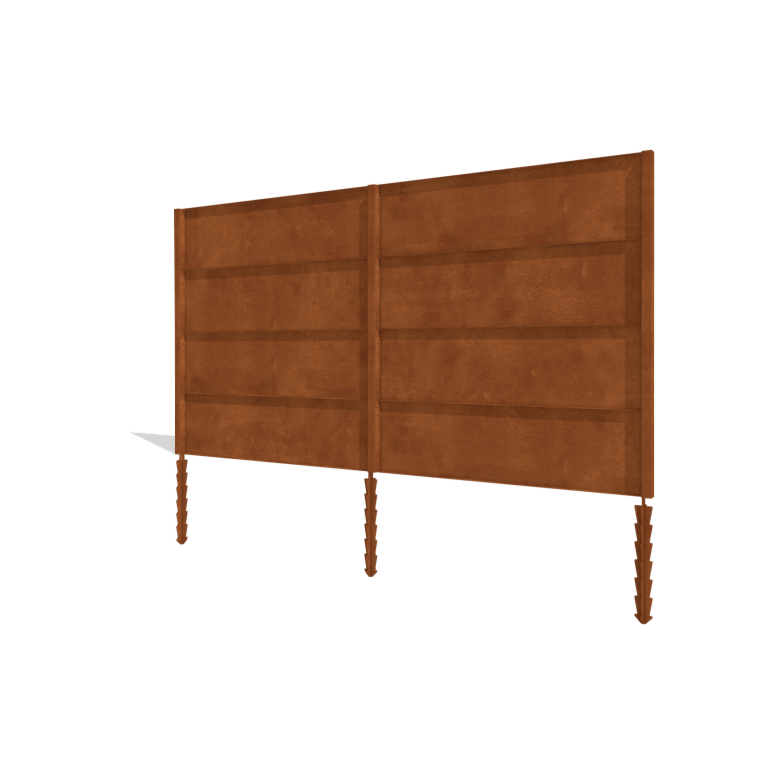 Valla de acero corten H4 juego completo 378 cm