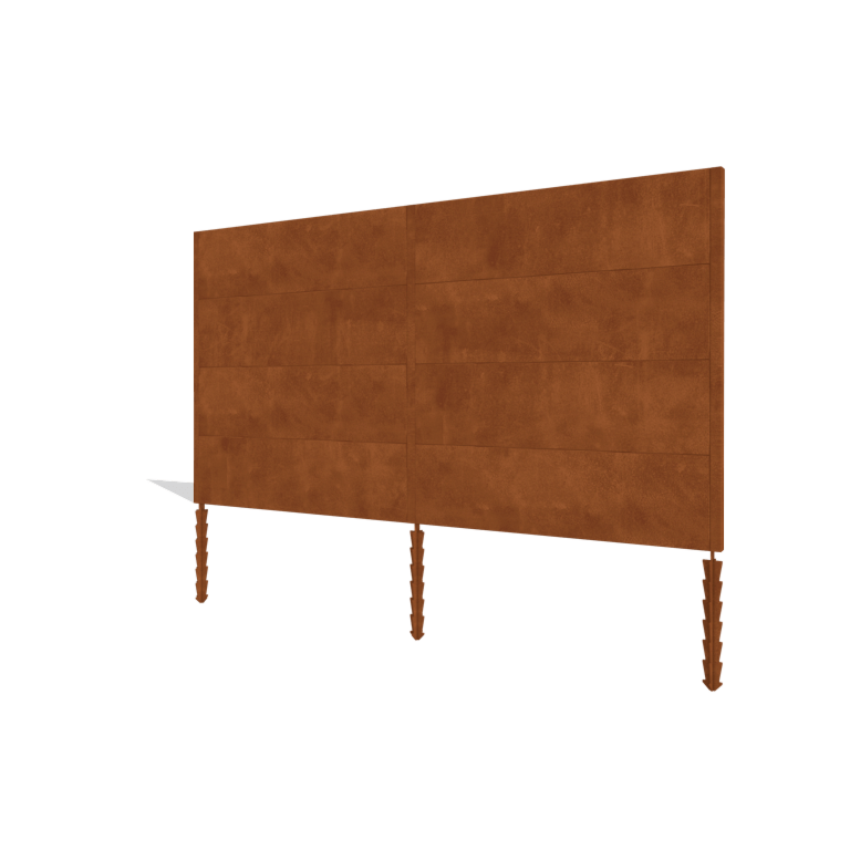 Valla de acero corten H4 juego completo 378 cm