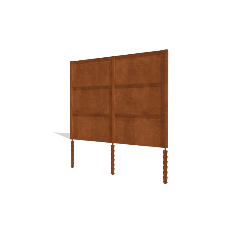 Valla de acero corten H3 juego completo 258 cm
