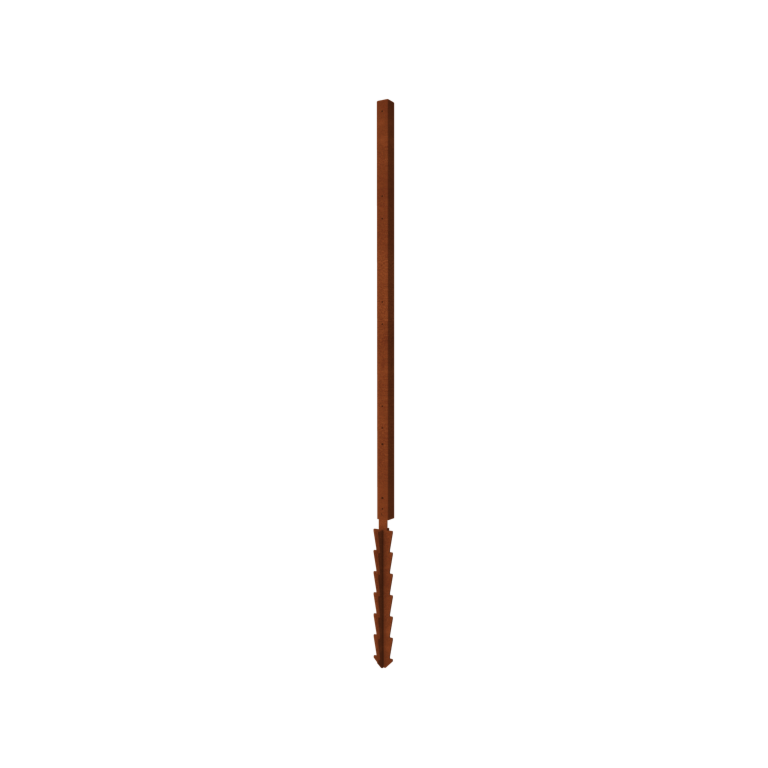 Valla de acero corten H poste final con estaca de tierra 190 x 6 x 6 cm