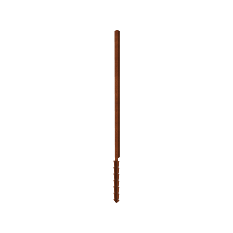 Valla de acero corten H poste esquinero con estaca de tierra 190 x 6 x 6 cm