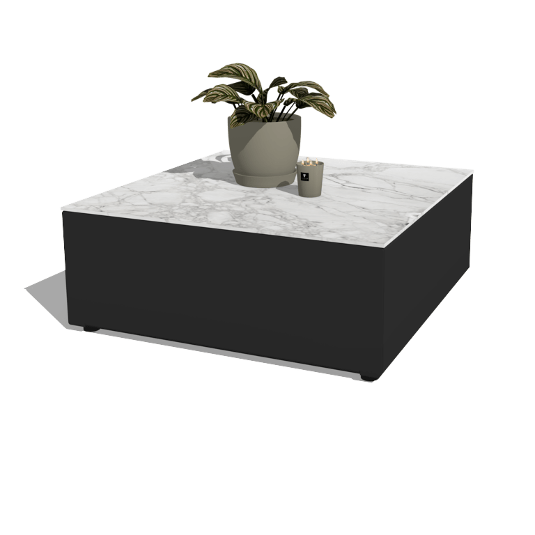 Mesa de centro de aluminio Vittoria 80 x 80 x 30 cm