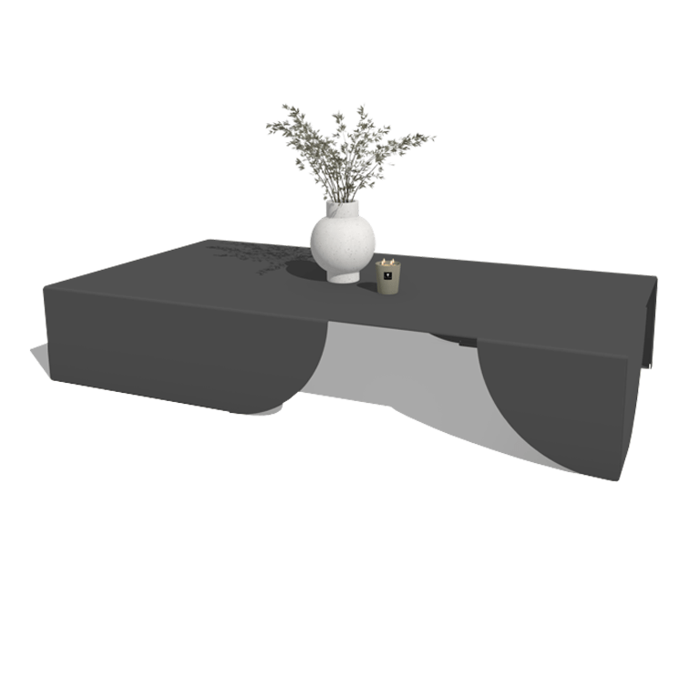 Mesa de centro de aluminio Savuto 160 x 80 x 30 cm
