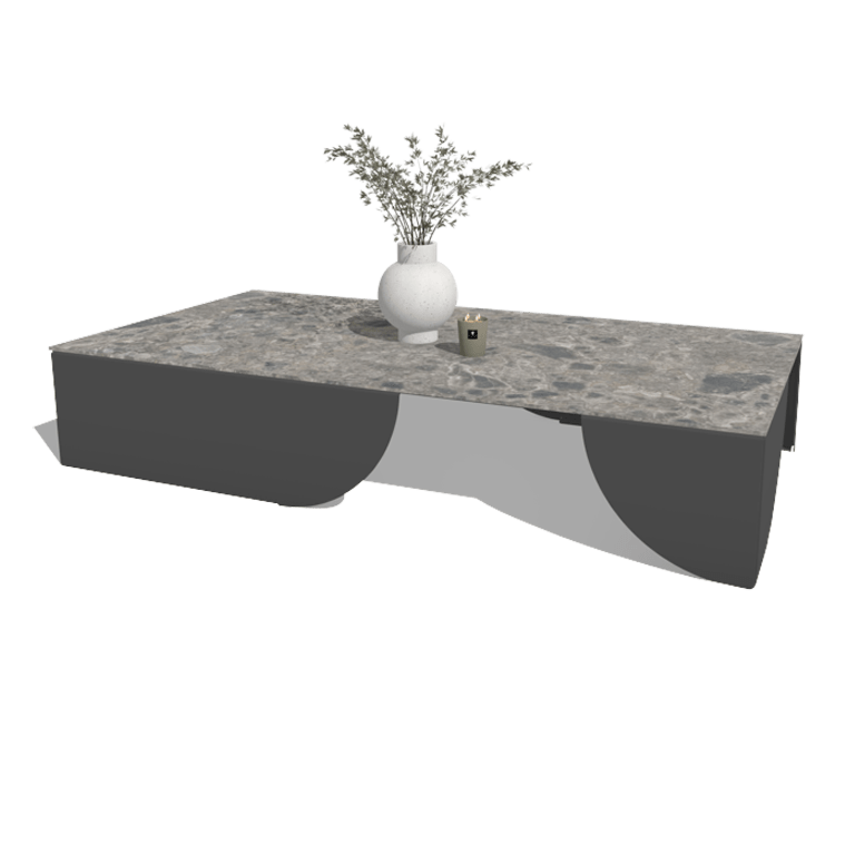 Mesa de centro de aluminio Savuto 160 x 80 x 30 cm