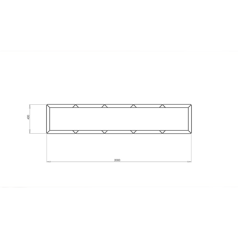 Jardinera de acero con tratamiento electrostático Texas xxl 200 x 40 cm