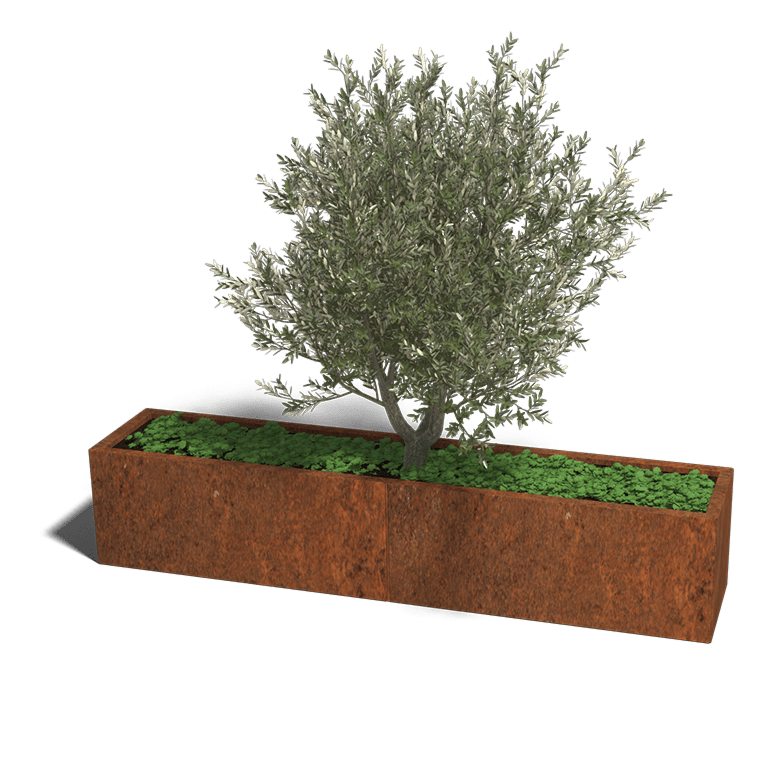 Jardinera de acero corten Texas xxl 200 x 40 cm