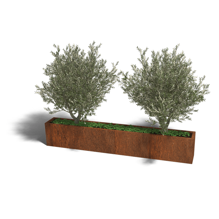 Jardinera de acero corten Texas xxl 240 x 30 cm