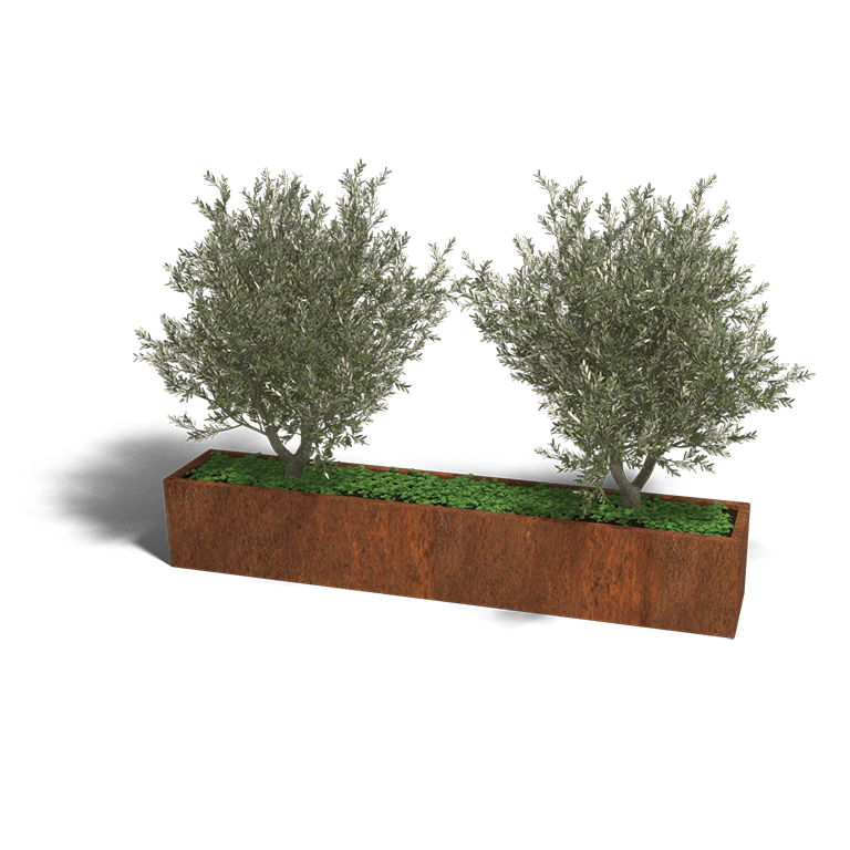 Jardinera de acero corten Texas xxl 240 x 40 cm