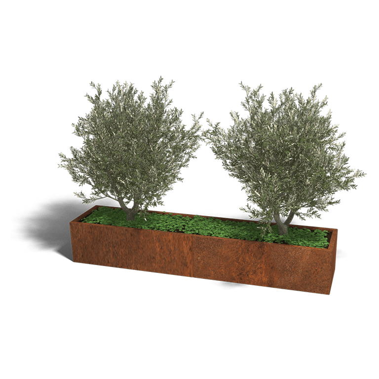 Jardinera de acero corten Texas xxl 240 x 50 cm