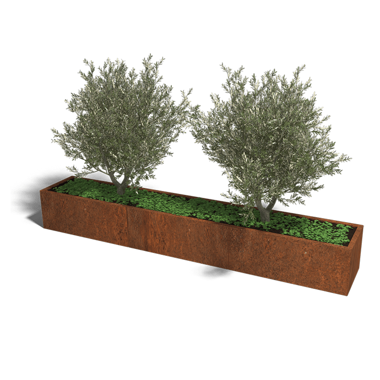 Jardinera de acero corten Texas xxl 300 x 50 cm