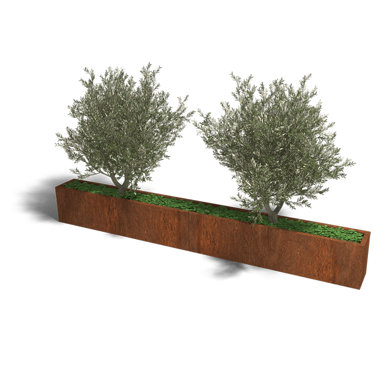 Jardinera de acero corten Texas xxl 320 x 30 cm