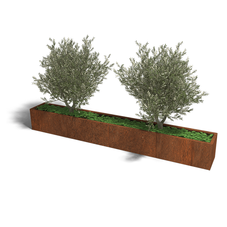 Jardinera de acero corten Texas xxl 320 x 40 cm