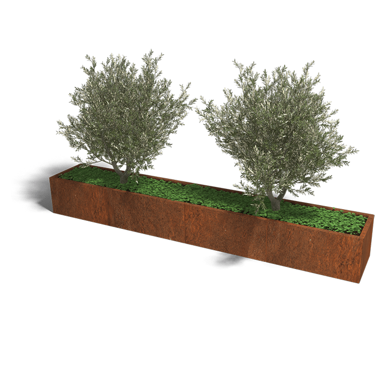 Jardinera de acero corten Texas xxl 320 x 50 cm