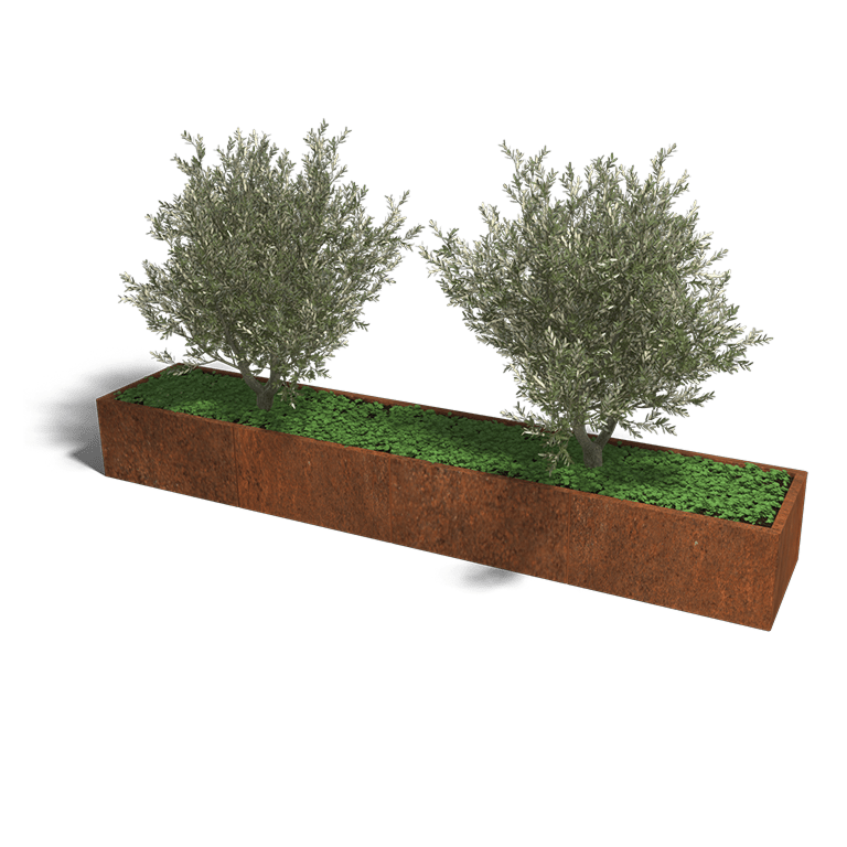 Jardinera de acero corten Texas xxl 320 x 60 cm