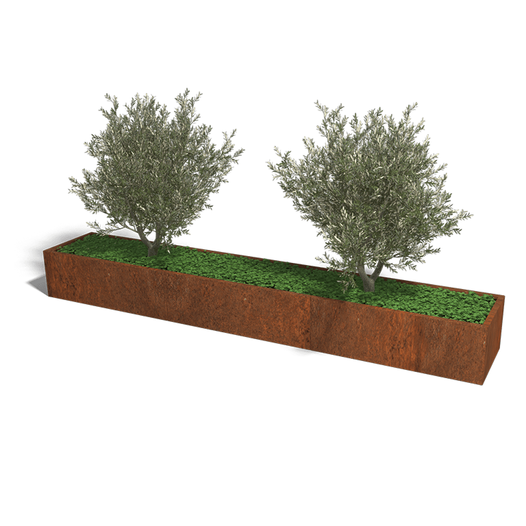 Jardinera de acero corten Texas xxl 360 x 60 cm