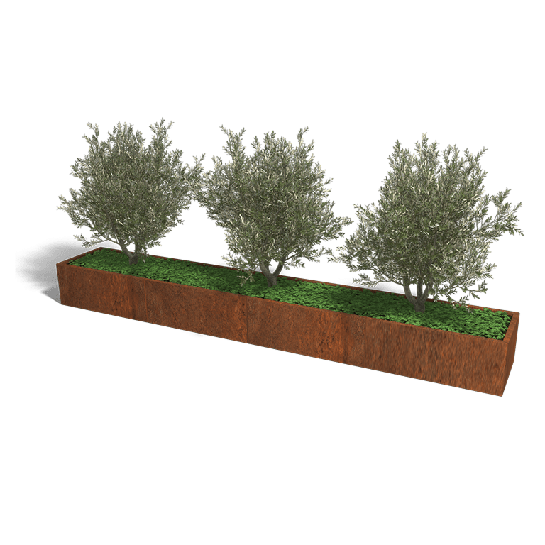 Jardinera de acero corten Texas xxl 400 x 60 cm