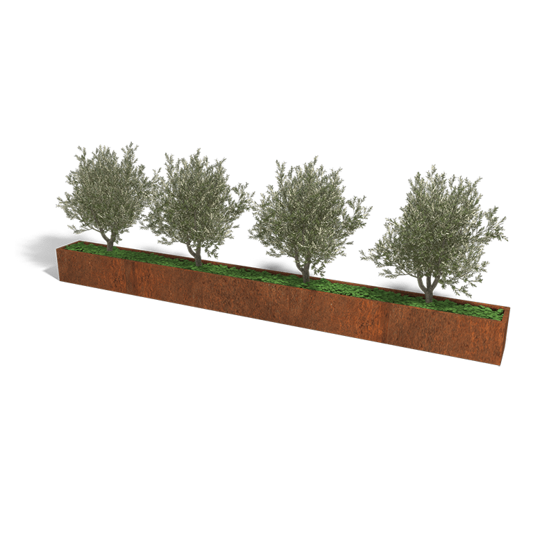 Jardinera de acero corten Texas xxl 500 x 40 cm