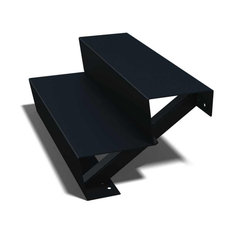 Escalera negra New York de 2 escalones (anchura: 80 cm)