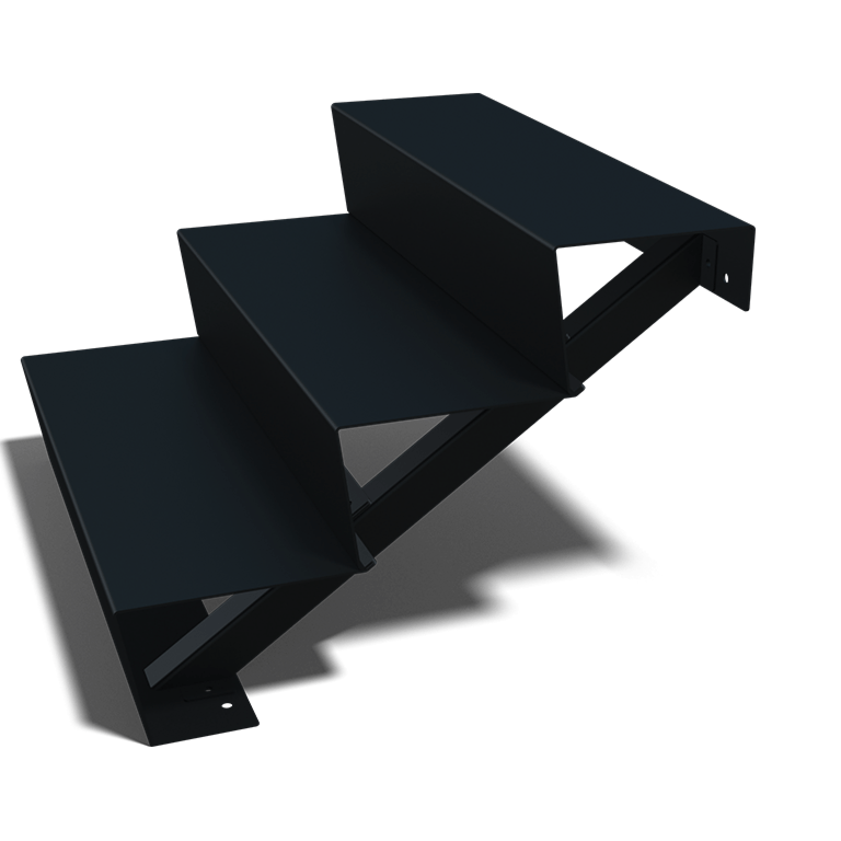 Escalera negra New York de 3 escalones (anchura: 120 cm)