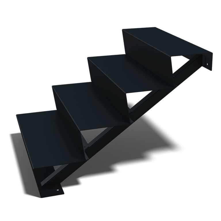 Escalera negra New York de 4 escalones (anchura: 80 cm)