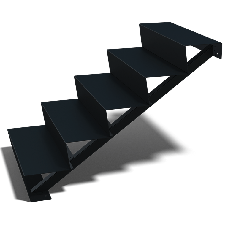 Escalera negra New York de 5 escalones (anchura: 80 cm)