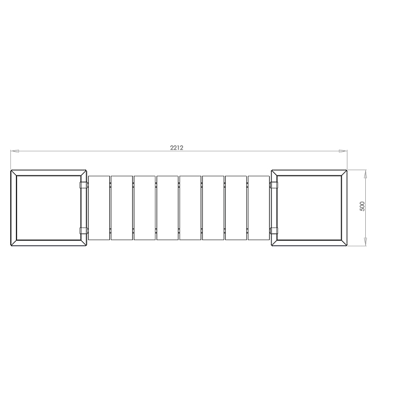 Jardinera de acero con tratamiento electrostático con asiento Vegas Miami
