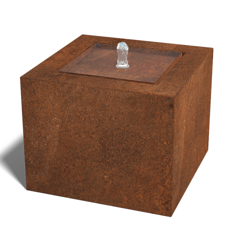 Mesa de agua de acero corten 50 x 50 x 40 cm