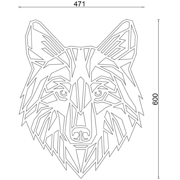 Decoración metálica de pared Lobo 1.0