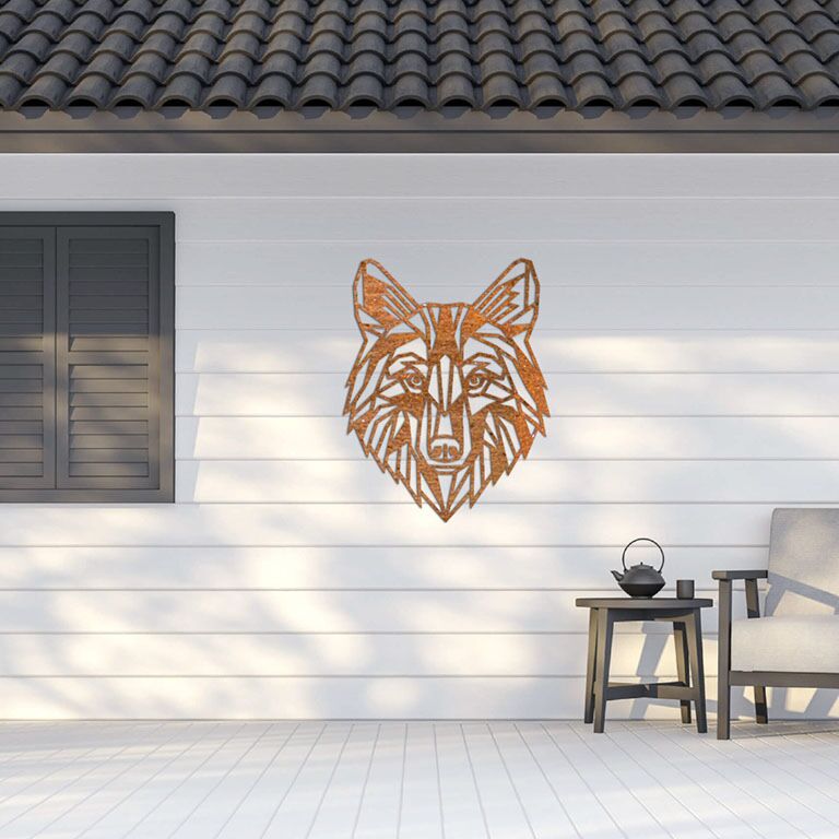 Decoración de pared acero corten Lobo 1.0