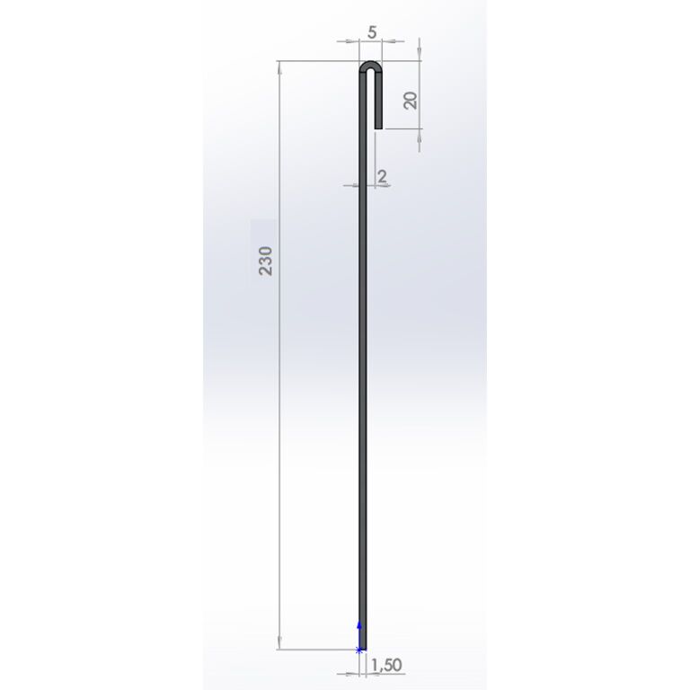 Bordura de acero corten con borde doblado 23 cm (longitud: 240 cm)