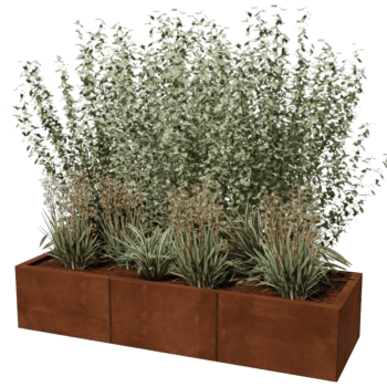Jardinera de acero corten Texas xxl 150 x 50 cm