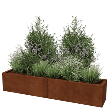 Jardinera de acero corten Texas xxl 160 x 30 cm