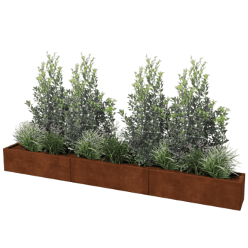 Jardinera de acero corten Texas xxl 300 x 30 cm