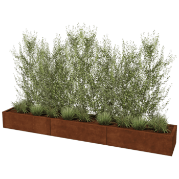 Jardinera de acero corten Texas xxl 300 x 50 cm