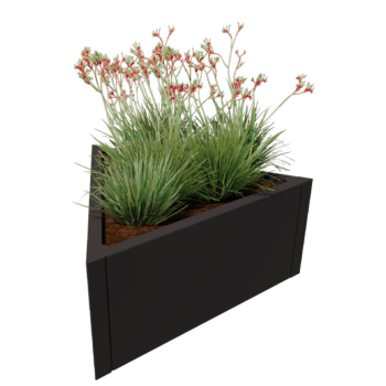 Jardinera de acero - Triángulo equilátero - 90,6 x 78,3 x 40 cm - RAL9010 mate (blanco) - Sin placa inferior