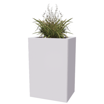 Jardinera de acero - Rectángulo - 40 x 30 x 40 cm - Otro color RAL - Con placa inferior - Con patas