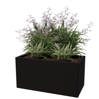 Jardinera de acero - Rectángulo - 80 x 40 x 80 cm - Otro color RAL - Con placa inferior