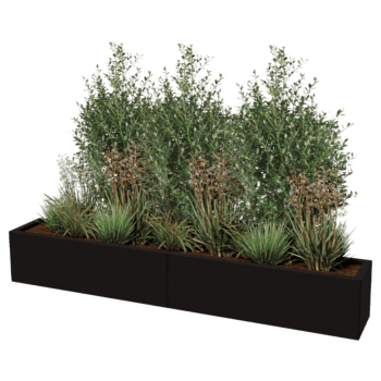 Jardinera de acero con tratamiento electrostático Texas xxl 200 x 30 cm