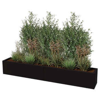 Jardinera XXL de acero - Rectángulo - 200 x 30 x 30 cm - Otro color RAL - Con placa inferior