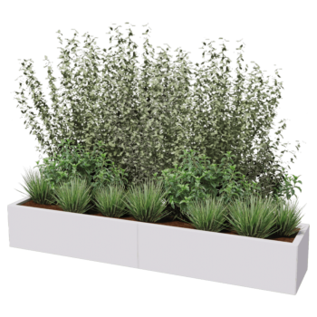 Jardinera XXL de acero - Rectángulo - 200 x 40 x 80 cm - Otro color RAL - Con placa inferior