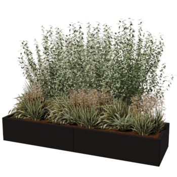 Jardinera XXL de acero - Rectángulo - 200 x 60 x 30 cm - Otro color RAL - Sin placa inferior