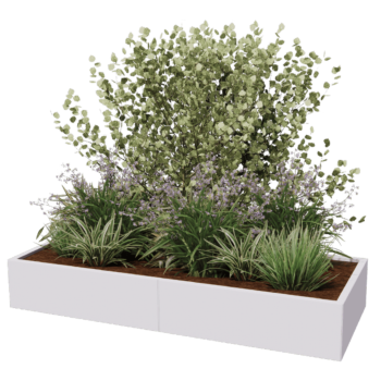 Jardinera XXL de acero - Rectángulo - 200 x 80 x 60 cm - Otro color RAL - Con placa inferior