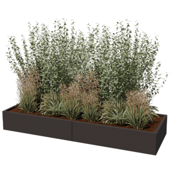 Jardinera XXL de acero - Rectángulo - 240 x 80 x 30 cm - Otro color RAL - Con placa inferior